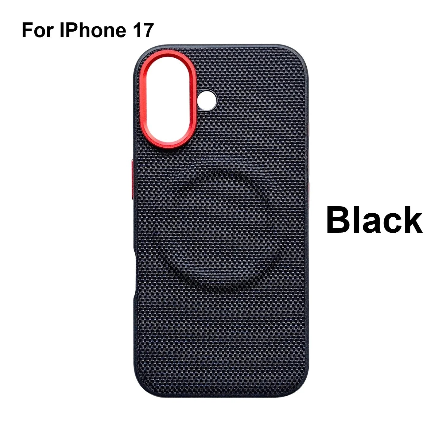 iPhone 17 med retro skinn telefondeksel, viser Magsafe-funksjonalitet og beskyttelse.