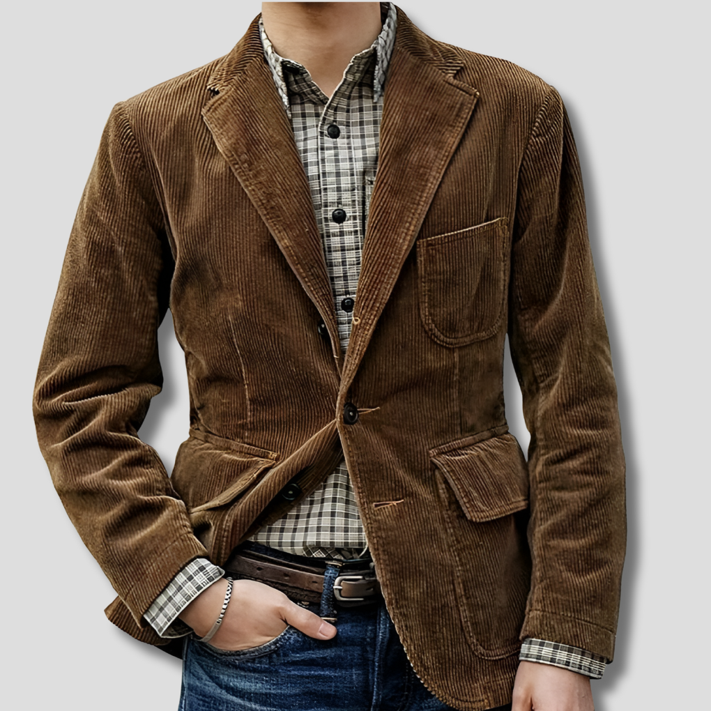 Fullt vintage sett: blazer og vest for unisex. Utstråler klassisk mote og skreddersydd eleganse.