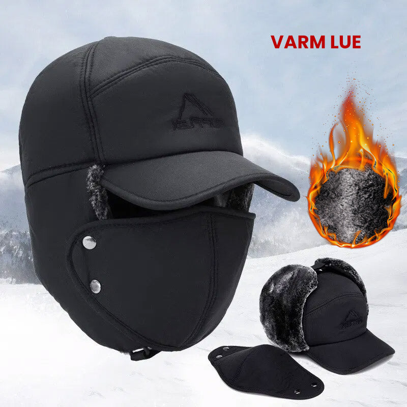 Unisex vinterlue med vindtett ansikts- og ørebeskyttelse, ideell for ski og snowboard.