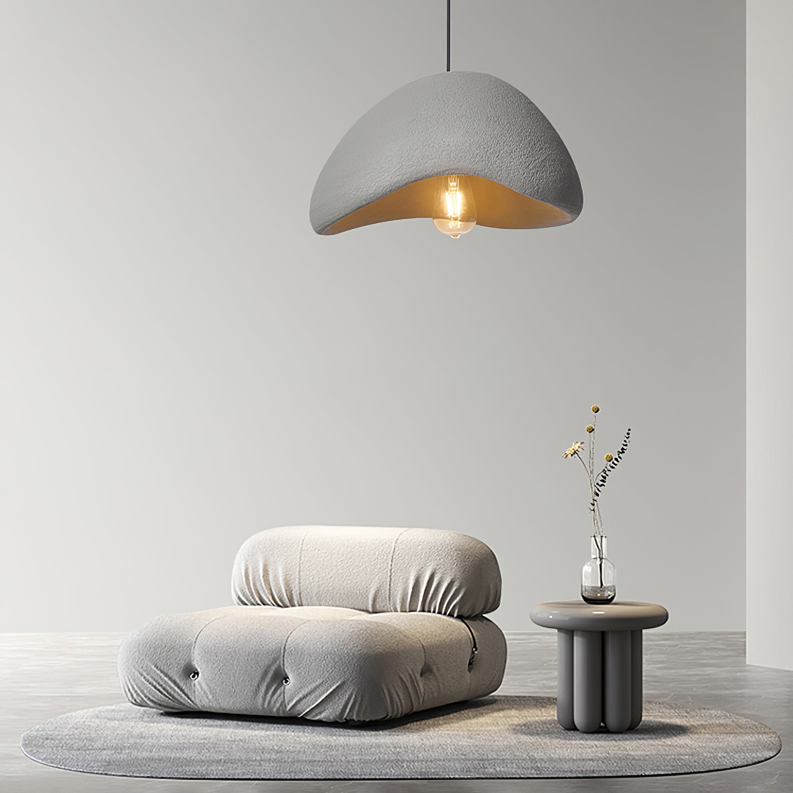 Naturlig pendellampe som fremhever Wabi-Sabi skjønnhet i ethvert rom.