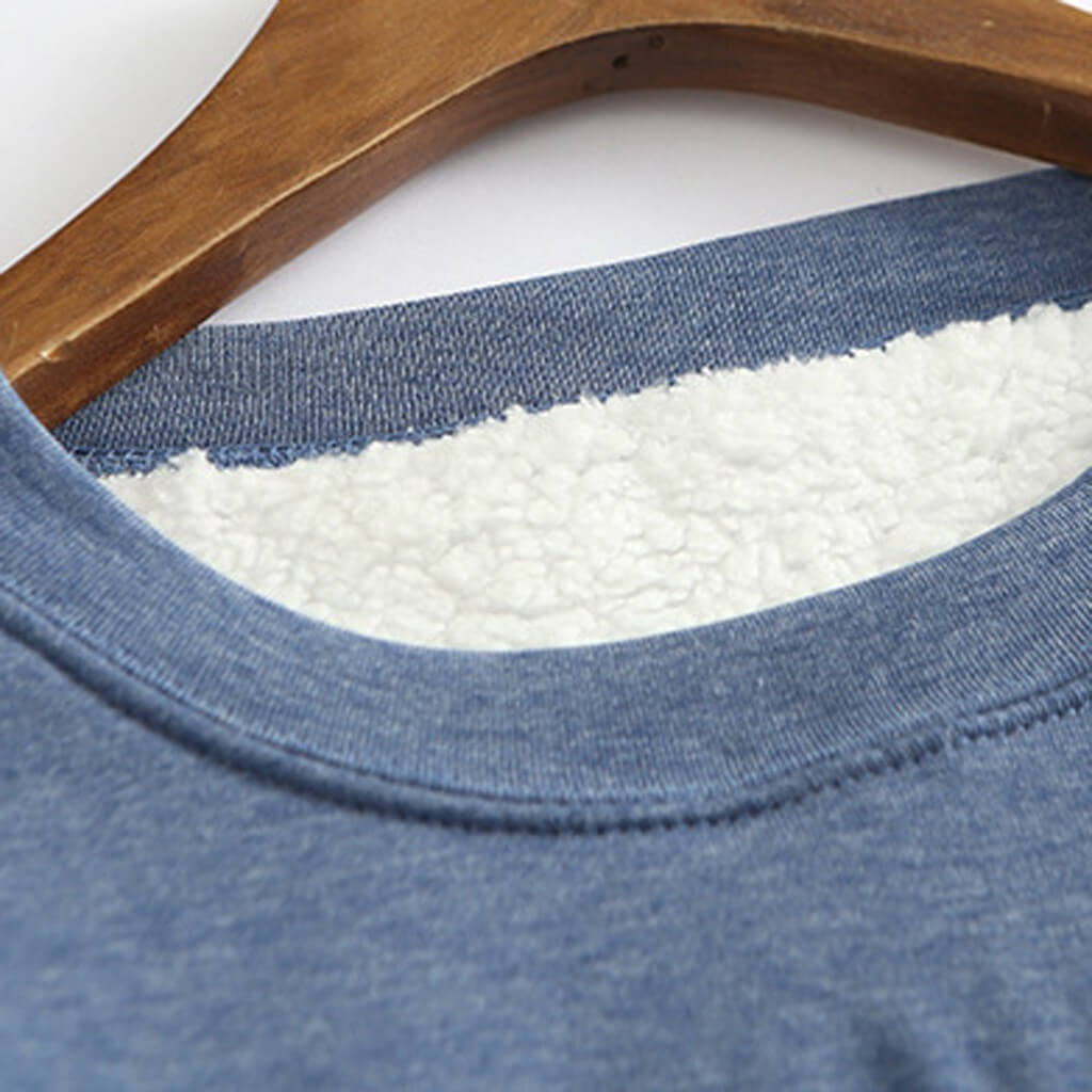 Modischer Damenpullover: Fleece außen, Sherpa innen, ideal für die kalte Jahreszeit