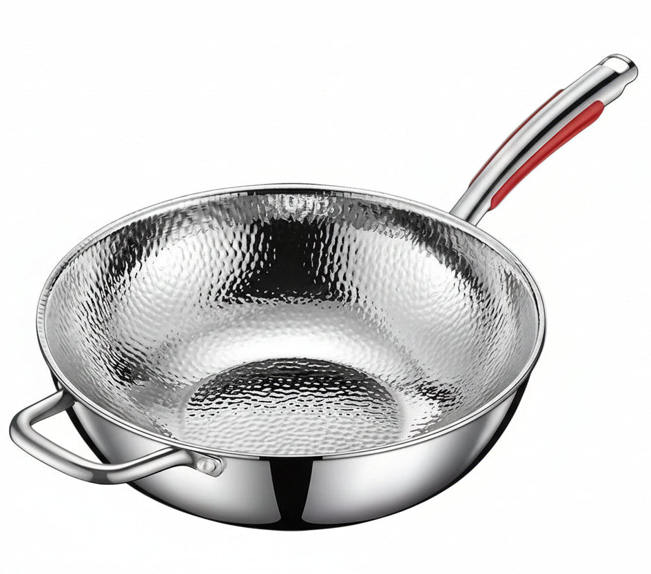 Wokpanne med rundbunn, ideell for induksjonskomfyrer. Non-stick titanbelegg for sunn matlaging.