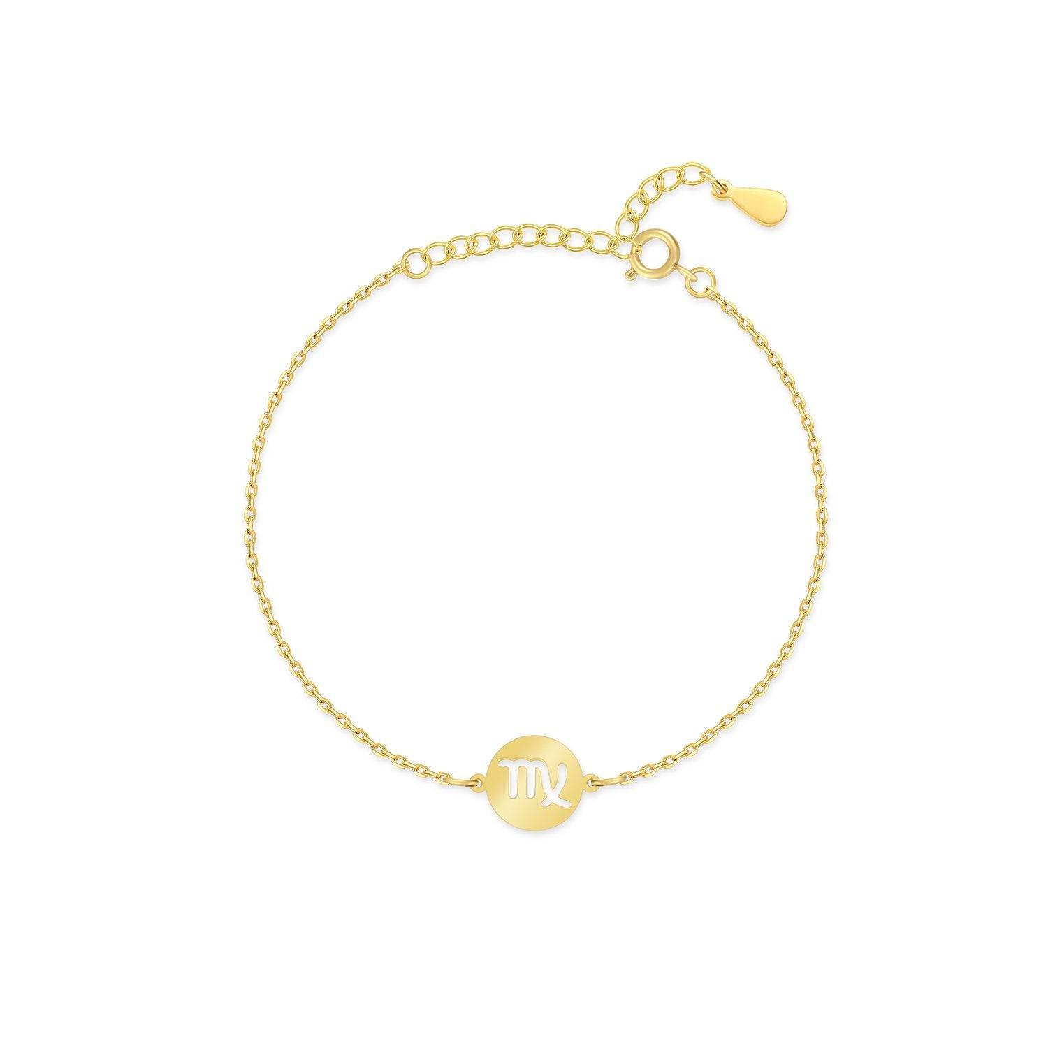 Elegant sølv armbånd for kvinner, med gravert personlig stjernetegn.